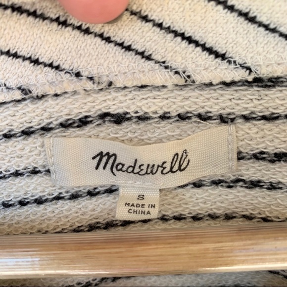 Madewell Striped Lace Up Striped Top in White sz S - Picture 4 of 4